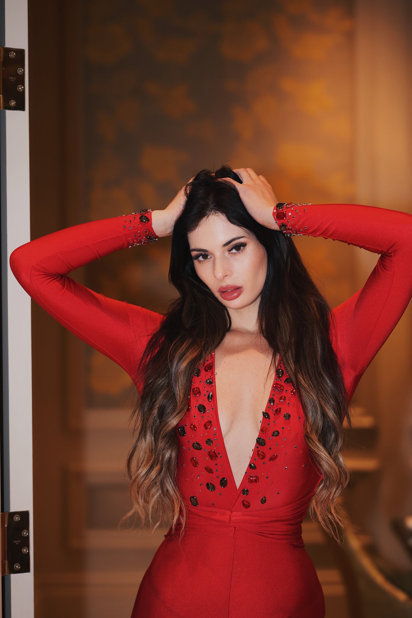 Red jumpsuit